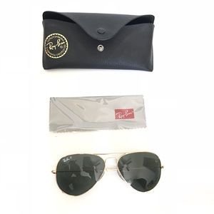 Classic Ray Ban gold aviators 55mm unisex